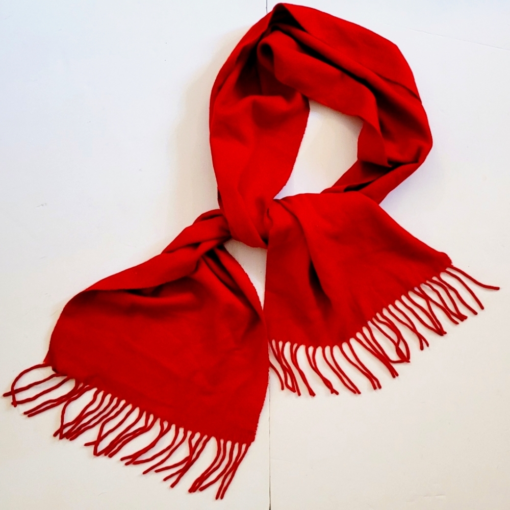 Preston & York Red Scarf w/Fringe